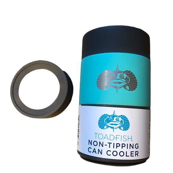 TOADFISH Non-Tipping Can Cooler. Silicone Metal. Gray / Green. New NWT. - Picture 11 of 16